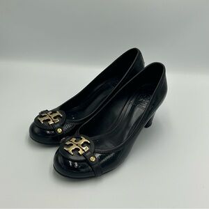 Tory Burch Patent Leather Black Pump Heels Sz 6 Womens